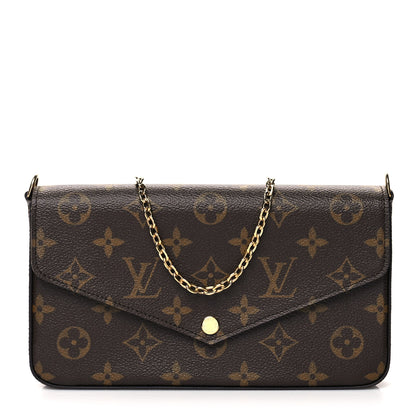 Louis Vuitton Monogram Pochette Felicie Chain Wallet Fuchsia 3 of 13