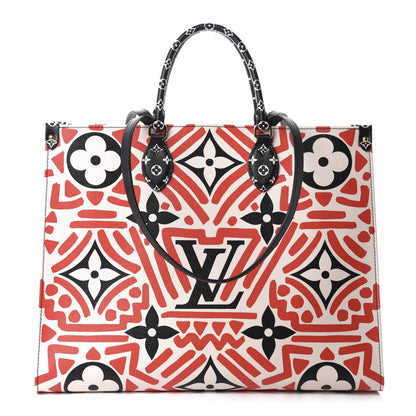 Louis Vuitton Monogram Giant Crafty Onthego GM Creme Rouge Black 1 of 10