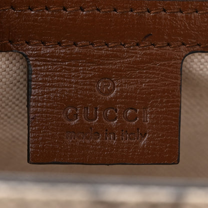 Gucci GG Supreme Monogram Azalea Calfskin Small Retro Interlocking G Tote Bag Beige Ebony Brown Sugar 6 of 10