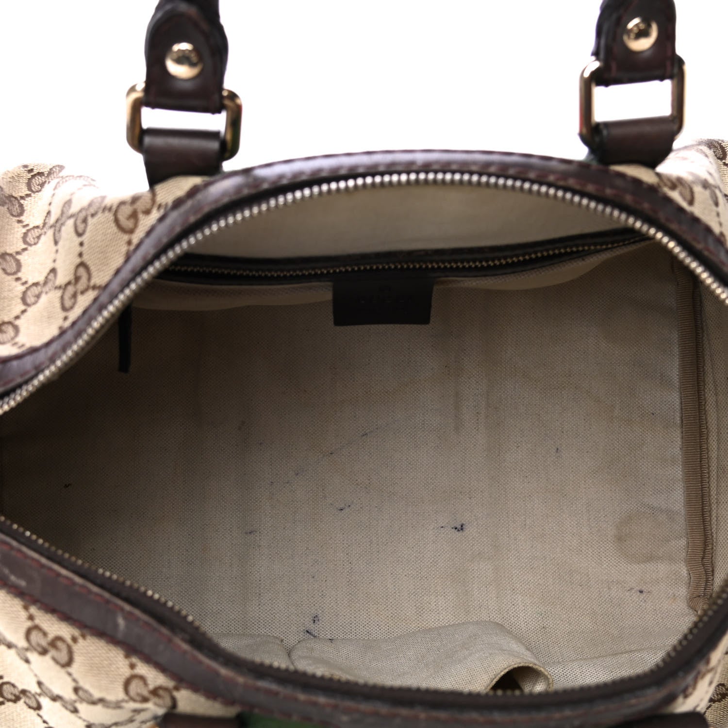 Gucci Monogram Vintage Web Medium Boston Dark Brown 4 of 11