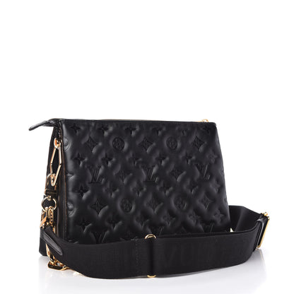 Louis Vuitton Lambskin Embossed Monogram Coussin PM Black 3 of 11