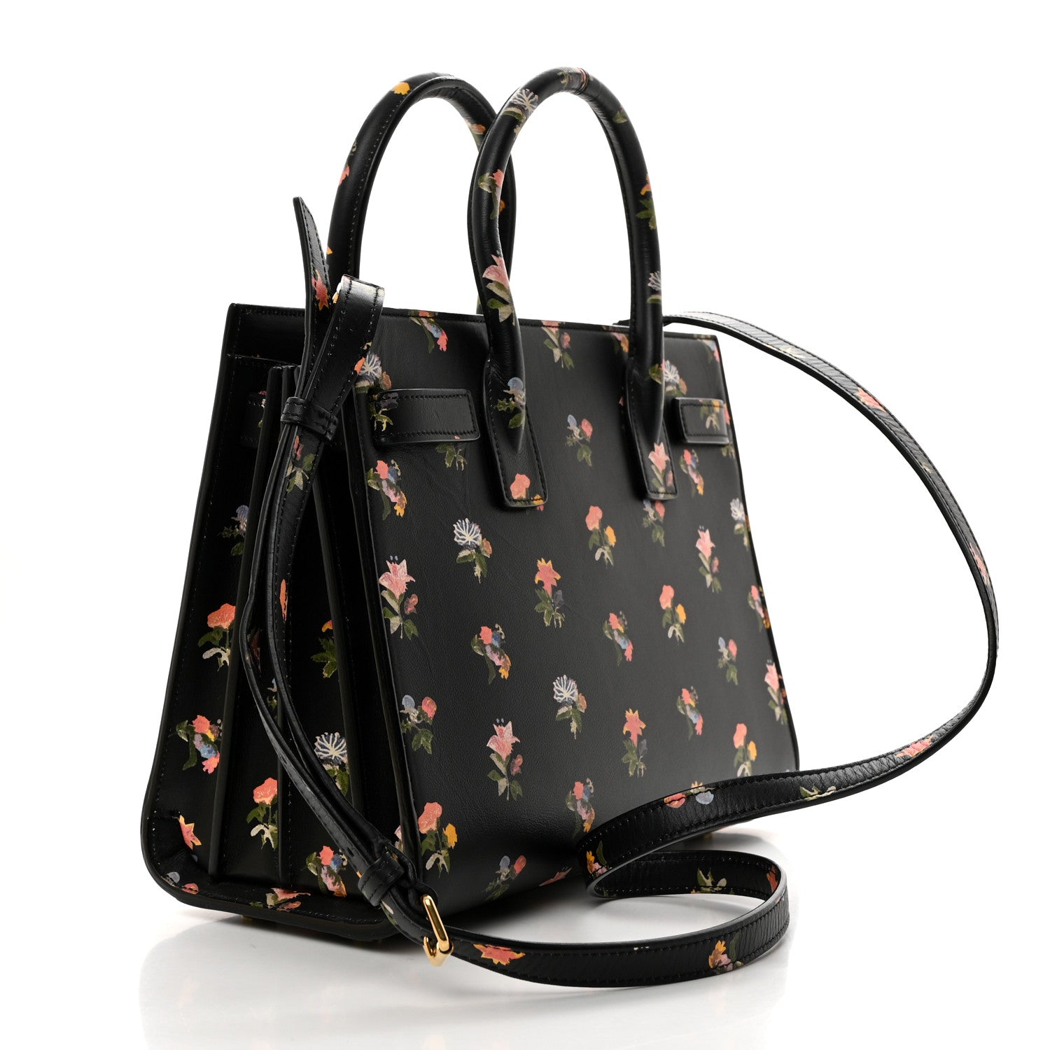 Saint Laurent Calfskin Prairie Printed Baby Sac De Jour Black Multicolor 3 of 11