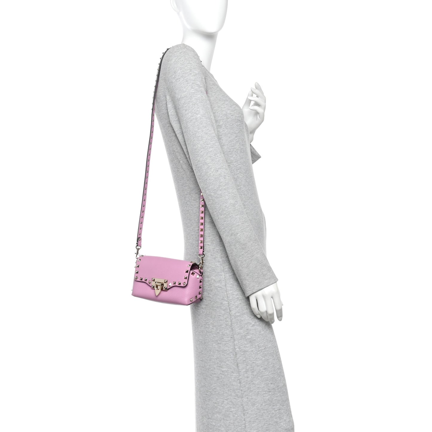 Pebbled Calfskin Mini Rockstud Crossbody Bag Giacinto