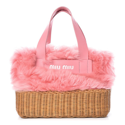 Miu Miu Montone Midolli Basket Bag Begonia Miel 1 of 10