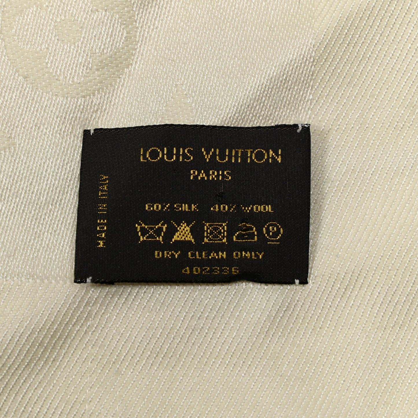 Silk Wool Monogram Shawl Beige