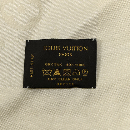 Louis Vuitton Silk Wool Monogram Shawl Beige 3 of 4