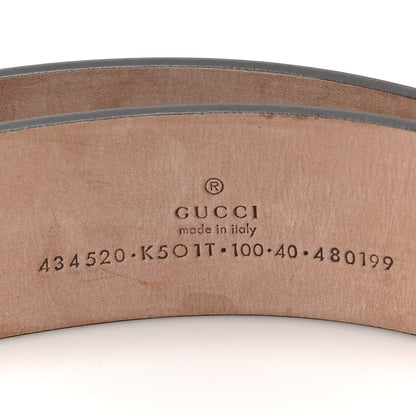 Gucci GG Supreme Monogram Selleria Calfskin Kingsnake 35mm Belt 100 40 Beige Ebony Multicolor Cocoa 5 of 5