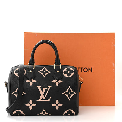 Louis Vuitton Empreinte Monogram Giant Speedy Bandouliere 25 Black Beige 11 of 11