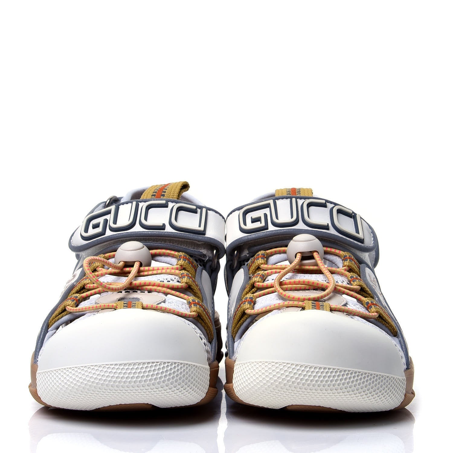 Gucci Mesh Fabric Tinsel Sport Sandals 35.5 White Silver 2 of 10
