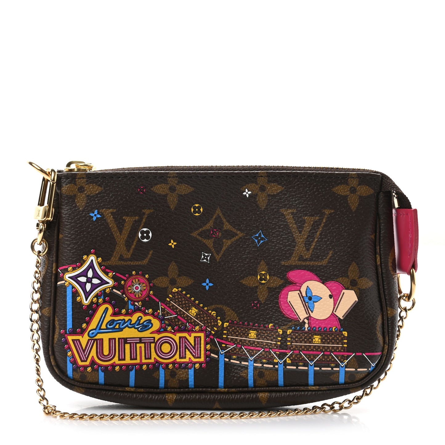 Monogram 2020 Christmas Animation Roller Coaster Mini Pochette Accessories Pivoine