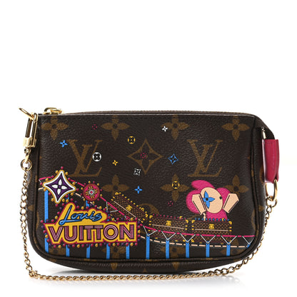 Louis Vuitton Monogram 2020 Christmas Animation Roller Coaster Mini Pochette Accessories Pivoine 1 of 8