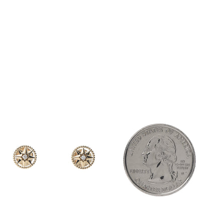 Christian Dior 18K Yellow Gold Diamond XS Rose Des Vents Earrings 2 of 5