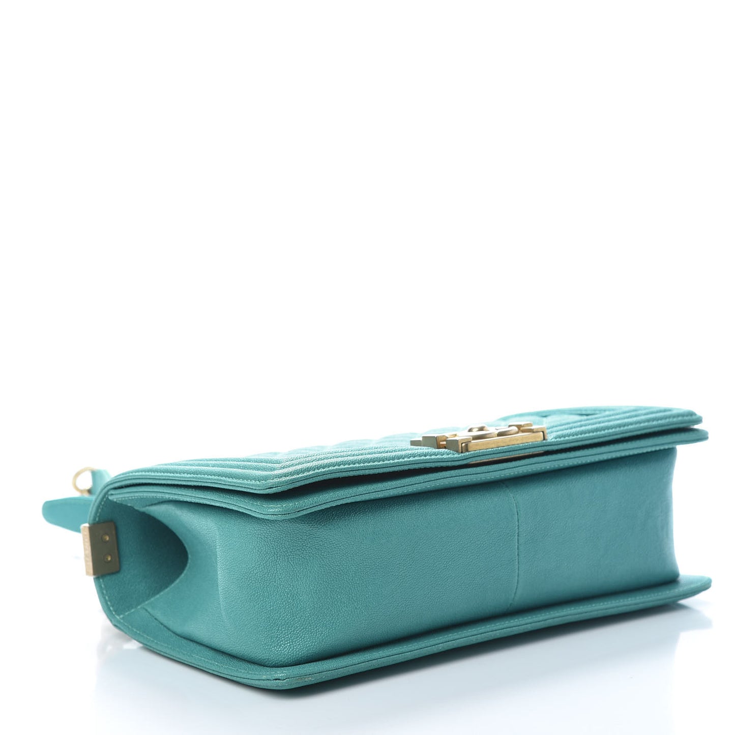 Caviar Quilted Medium Boy Flap Turquoise