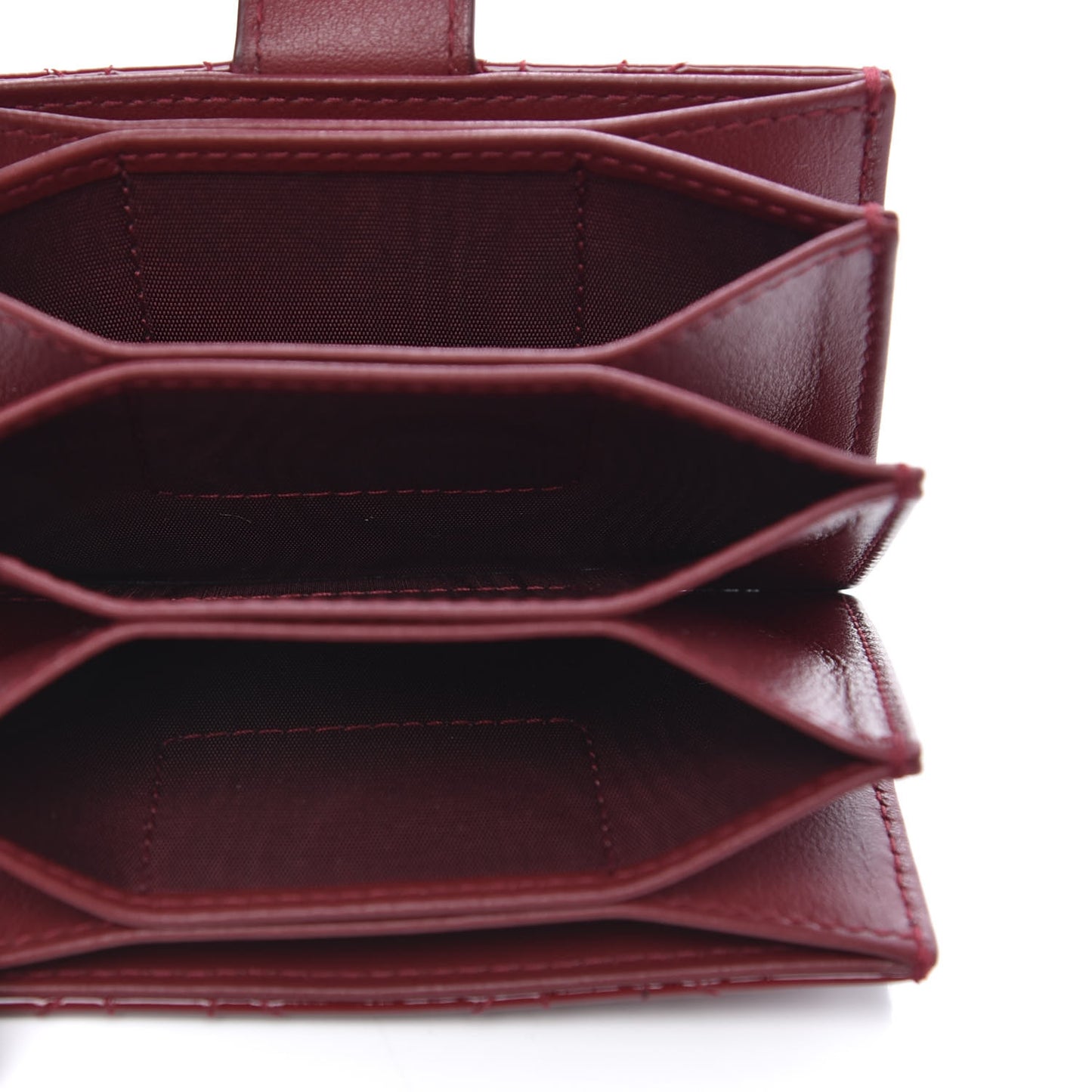 Patent Cannage Lady Dior 5-Gusset Card Holder Scarlet