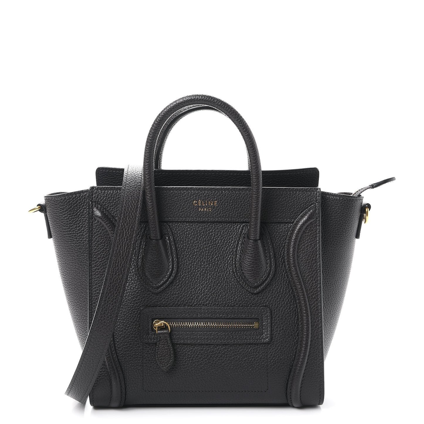 Drummed Calfskin Nano Luggage Liquorice