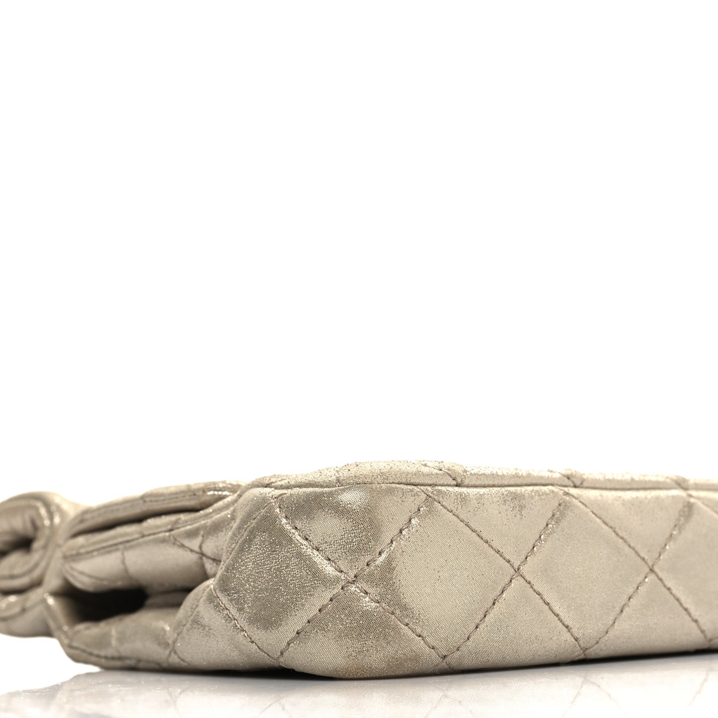 Iridescent Calfskin Quilted Large Roll 2.55 Reissue Clutch Light Gold