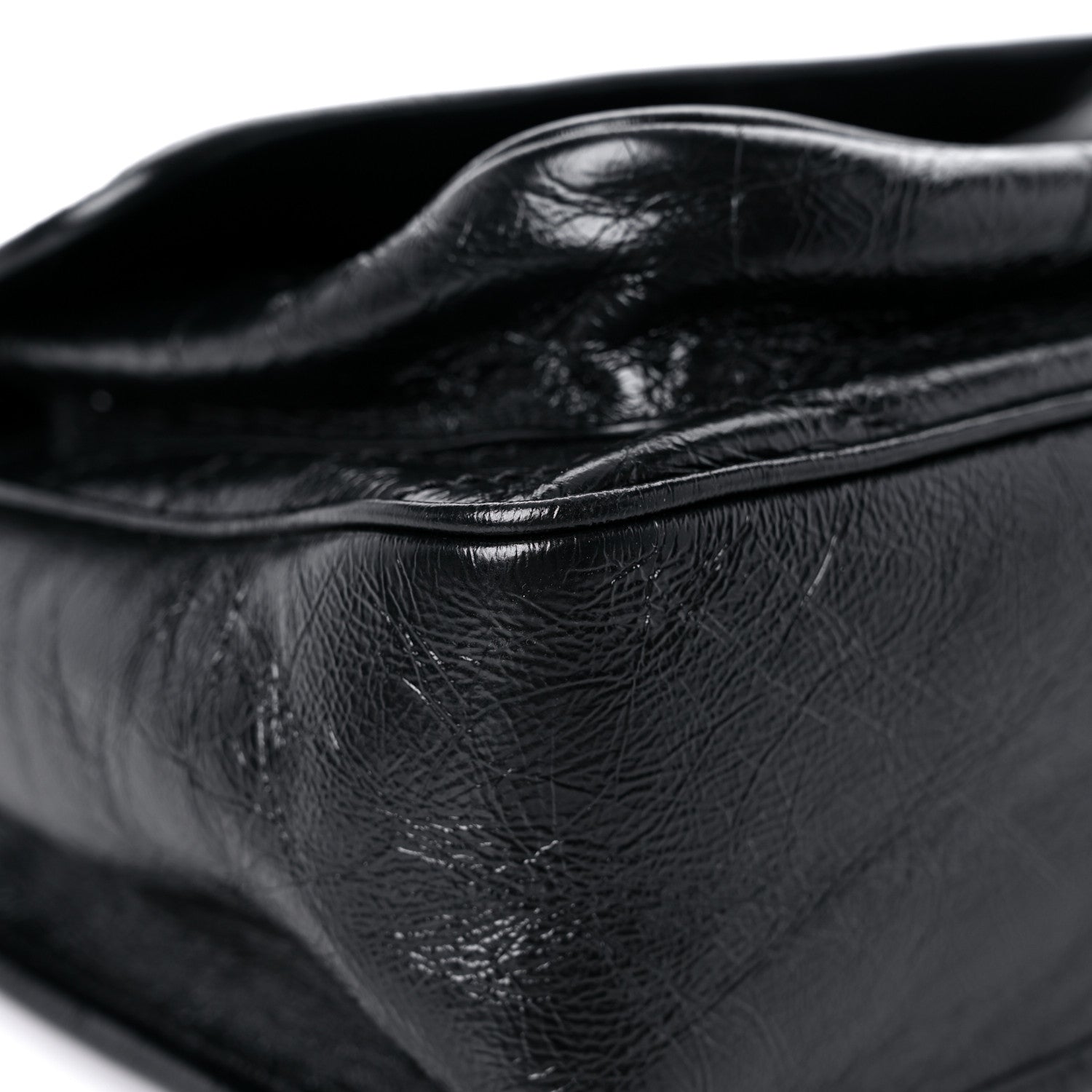 Saint Laurent Crinkled Calfskin Matelasse Monogram Medium Niki Chain Satchel Black 8 of 11