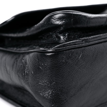Saint Laurent Crinkled Calfskin Matelasse Monogram Medium Niki Chain Satchel Black 8 of 11