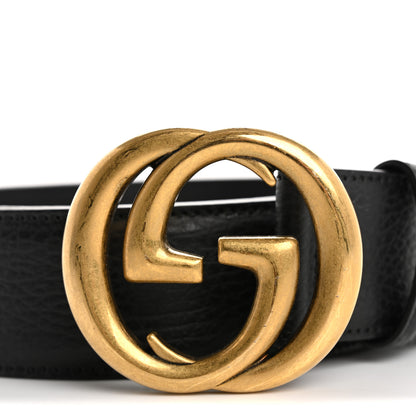 Gucci Dollar Calfskin Interlocking G Belt 85 34 Black 6 of 7