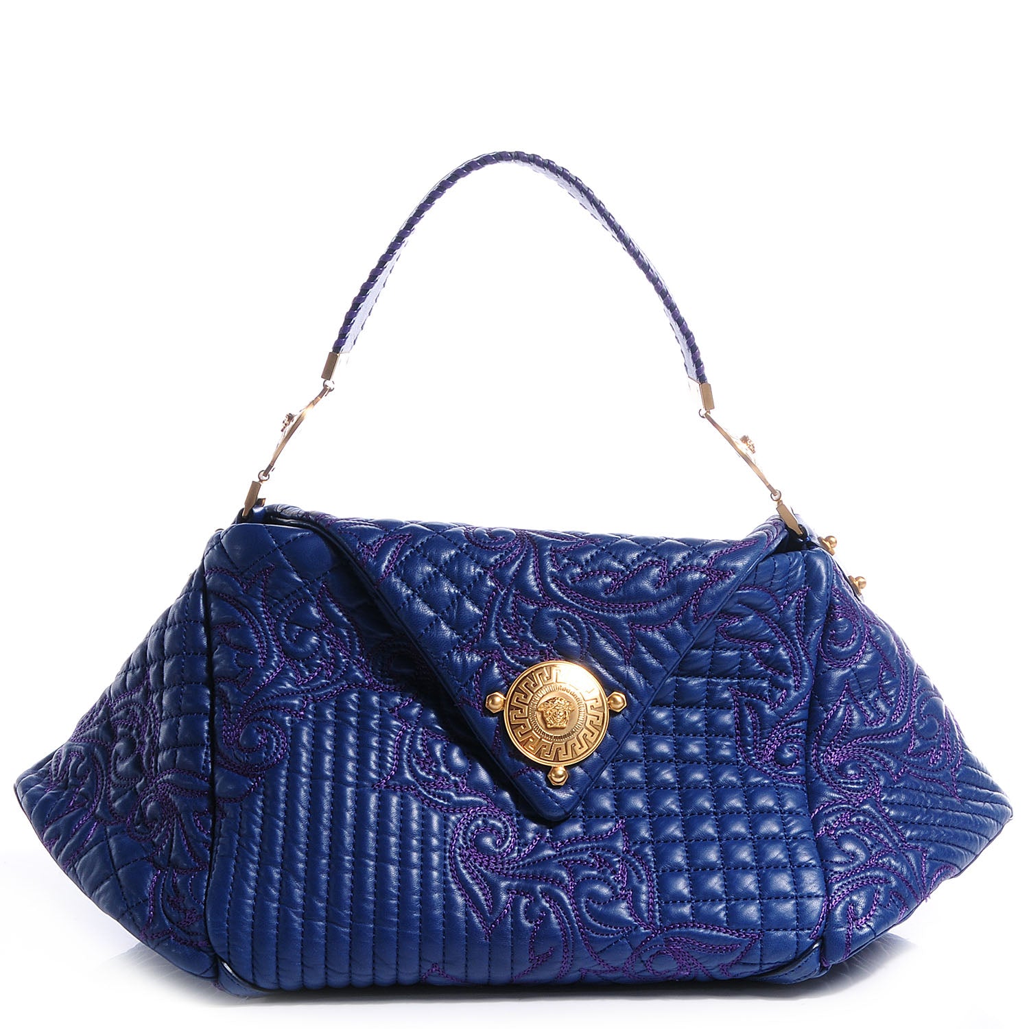 Versace Leather Quilted Vanitas Bag Midnight Blue 1 of 7