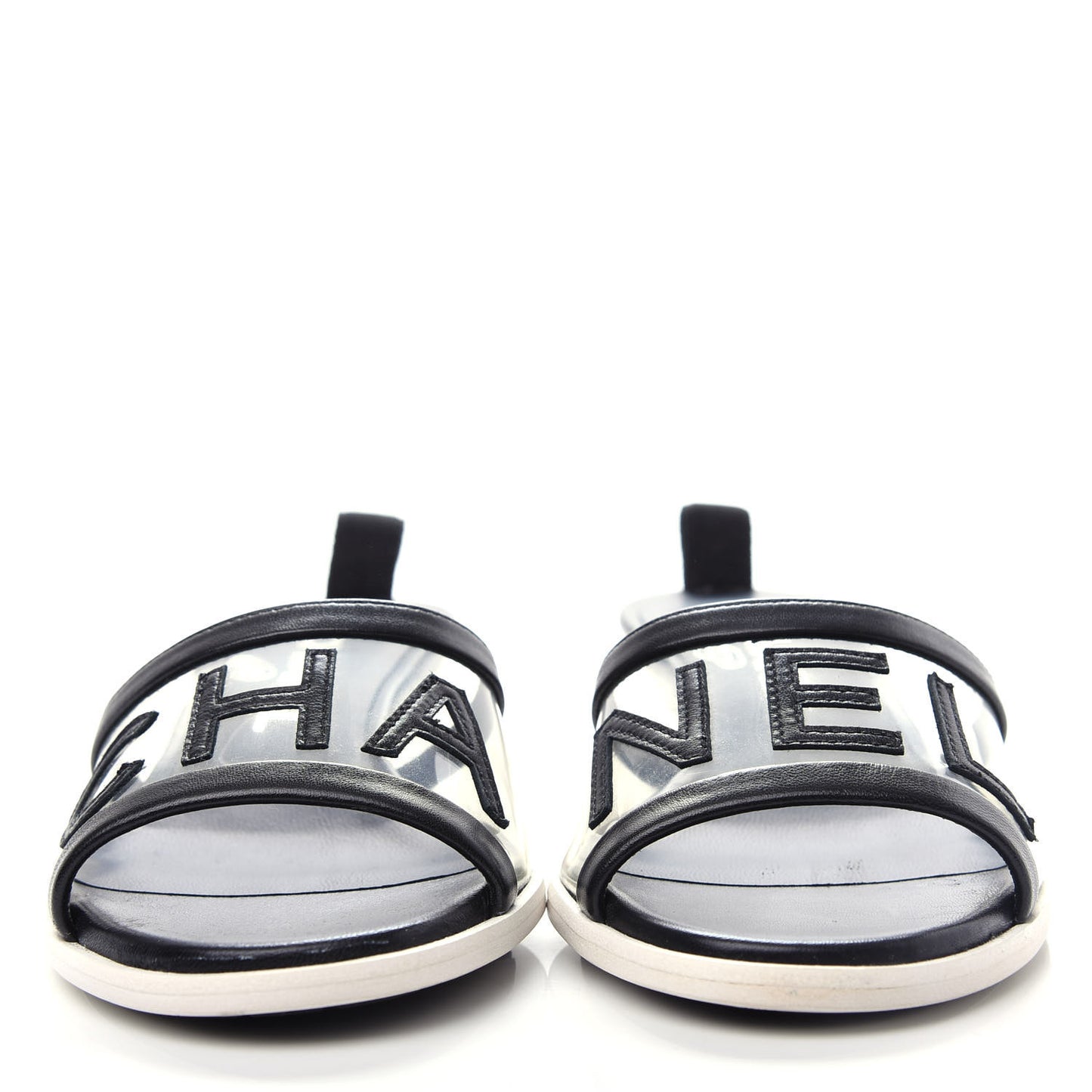PVC Lambskin Logo Mules 35.5 Black