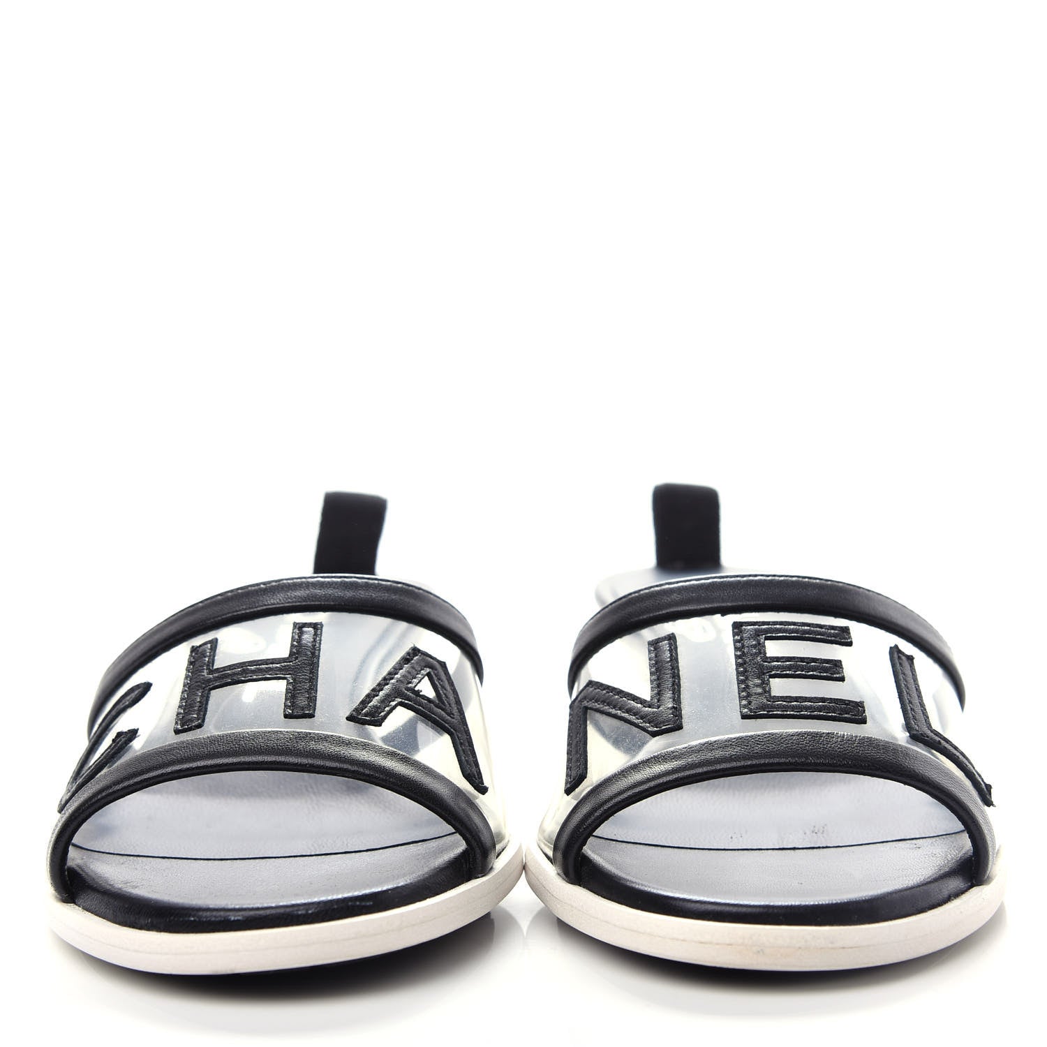 Chanel PVC Lambskin Logo Mules 35.5 Black 2 of 11