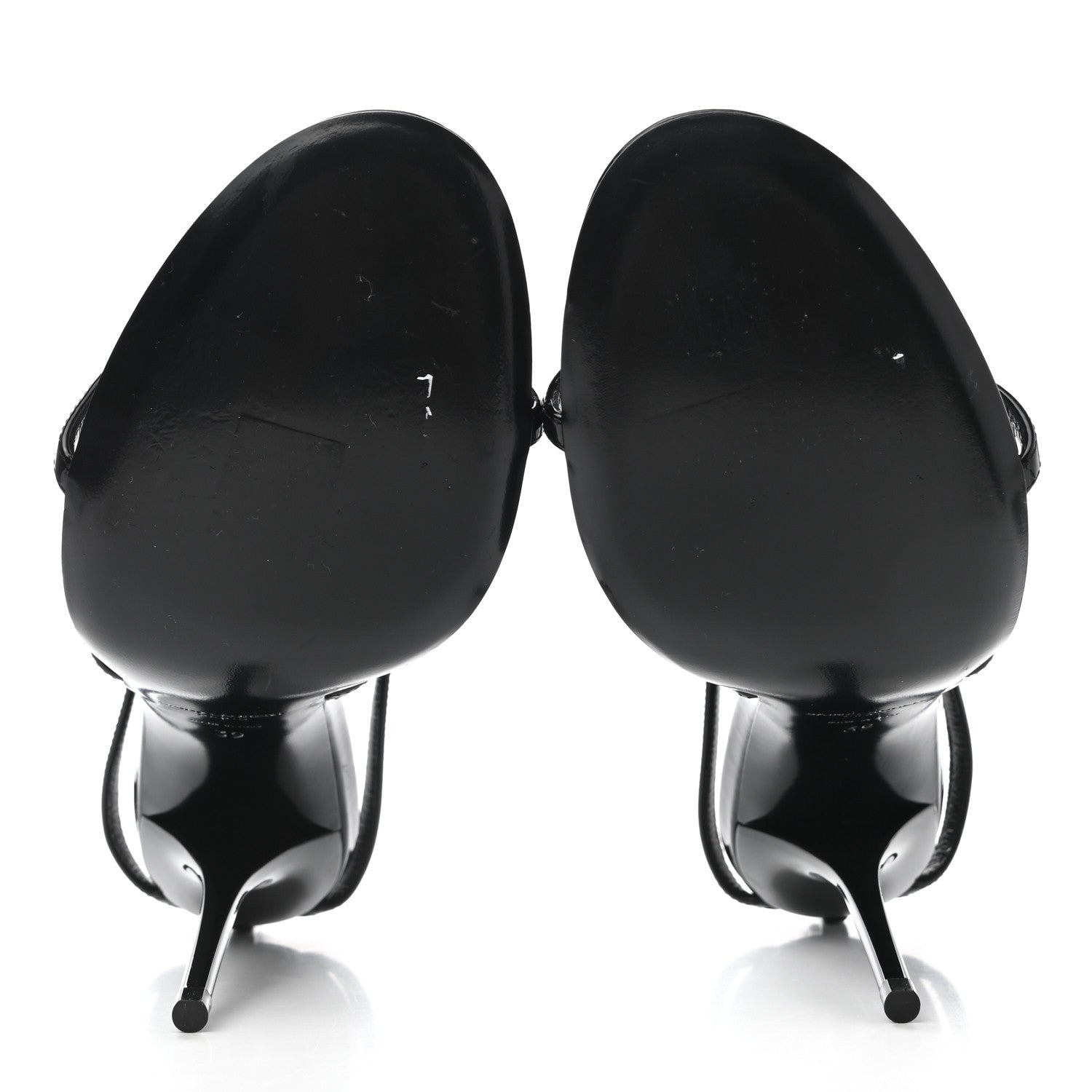 Saint Laurent Calfskin Cassandra 110 Sandals 39 Black 5 of 7