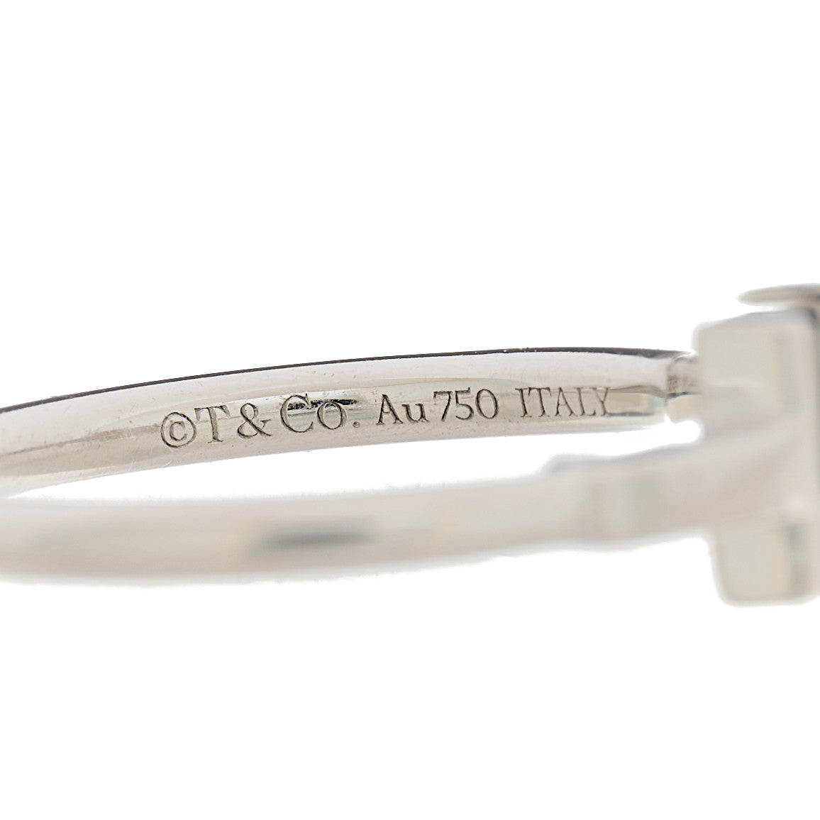 Tiffany 18K White Gold T Wire Ring 52 6 4 of 5