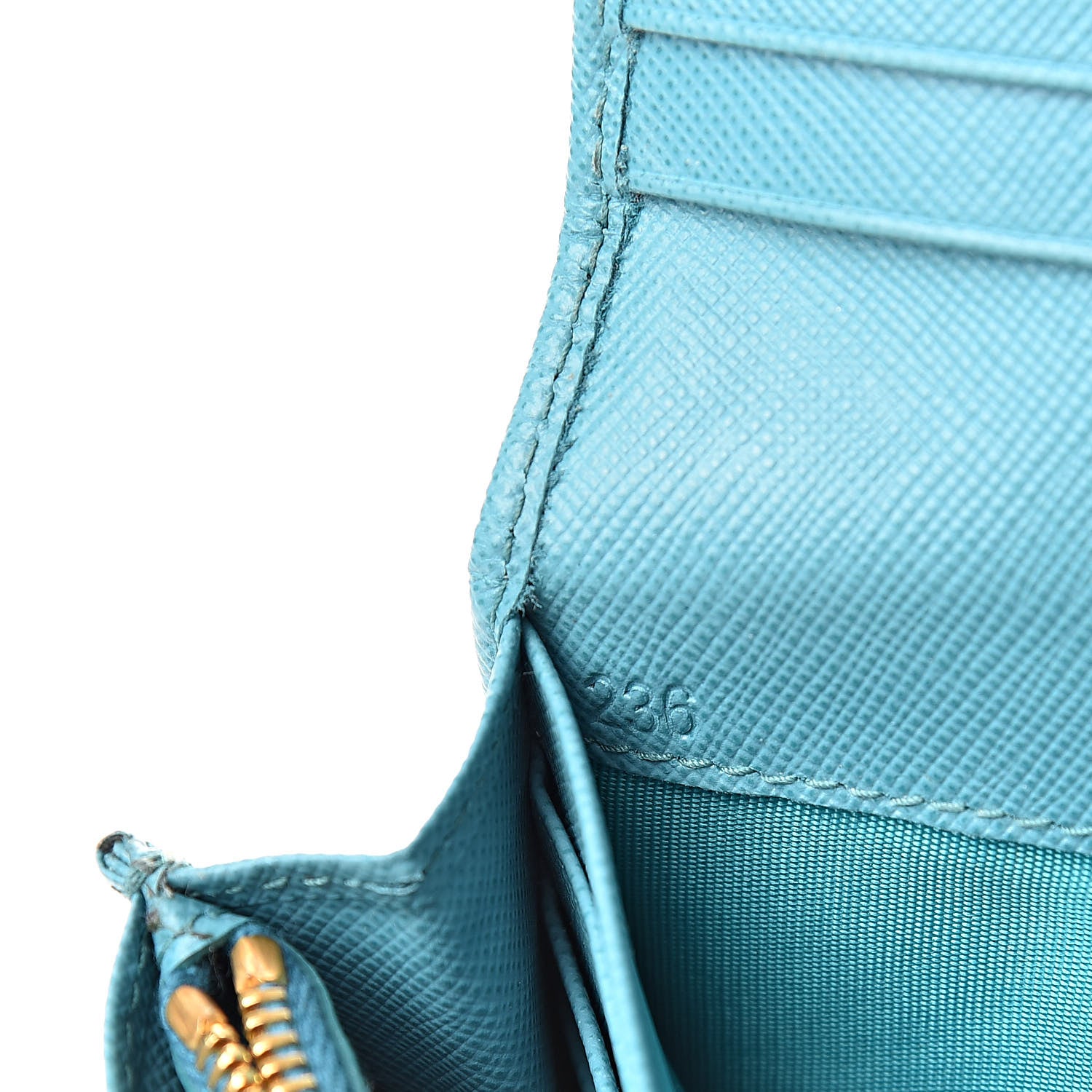 Prada Saffiano Metal Continental Flap Wallet Turchese 7 of 11