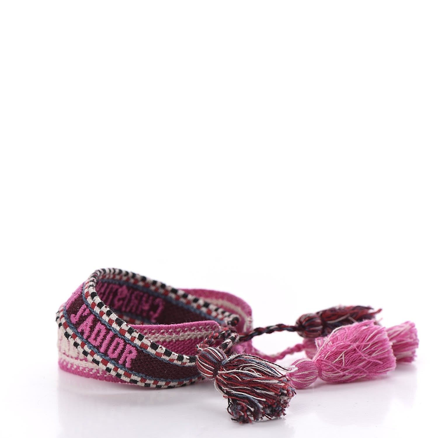 Christian Dior Woven Cotton J'Adior Friendship Bracelet Set Purple Rose 3 of 4
