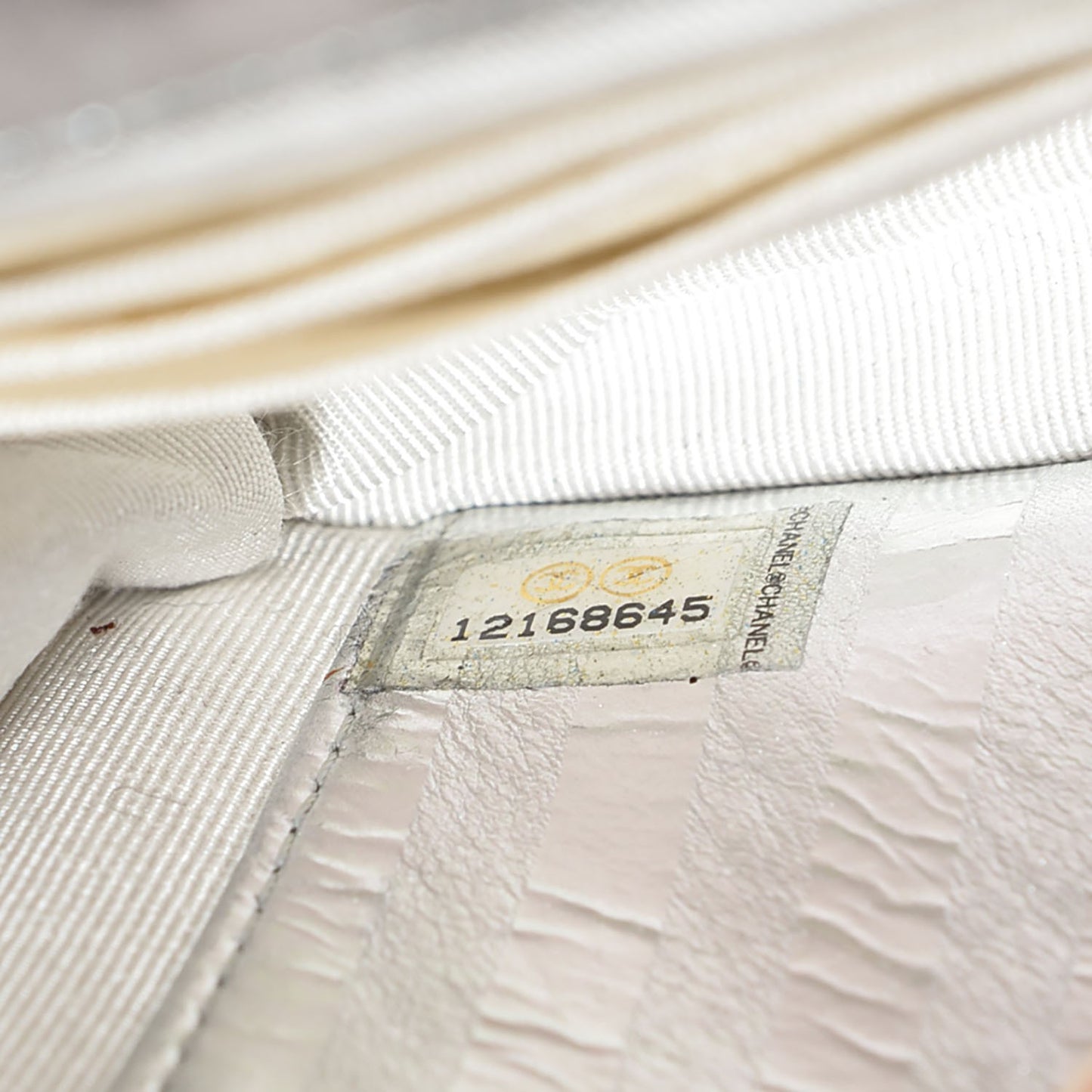Metallic Aged Calfskin Striped Reissue Wallet On Chain WOC Silver