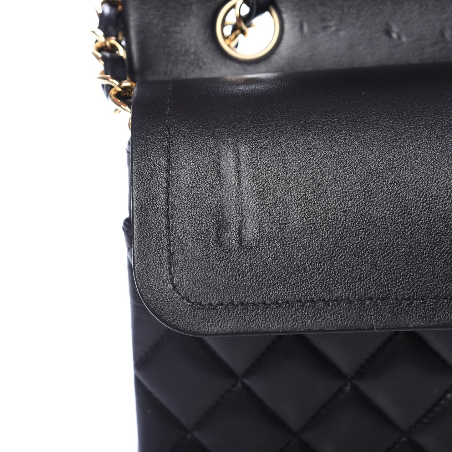 Lambskin Quilted Medium Double Flap Black