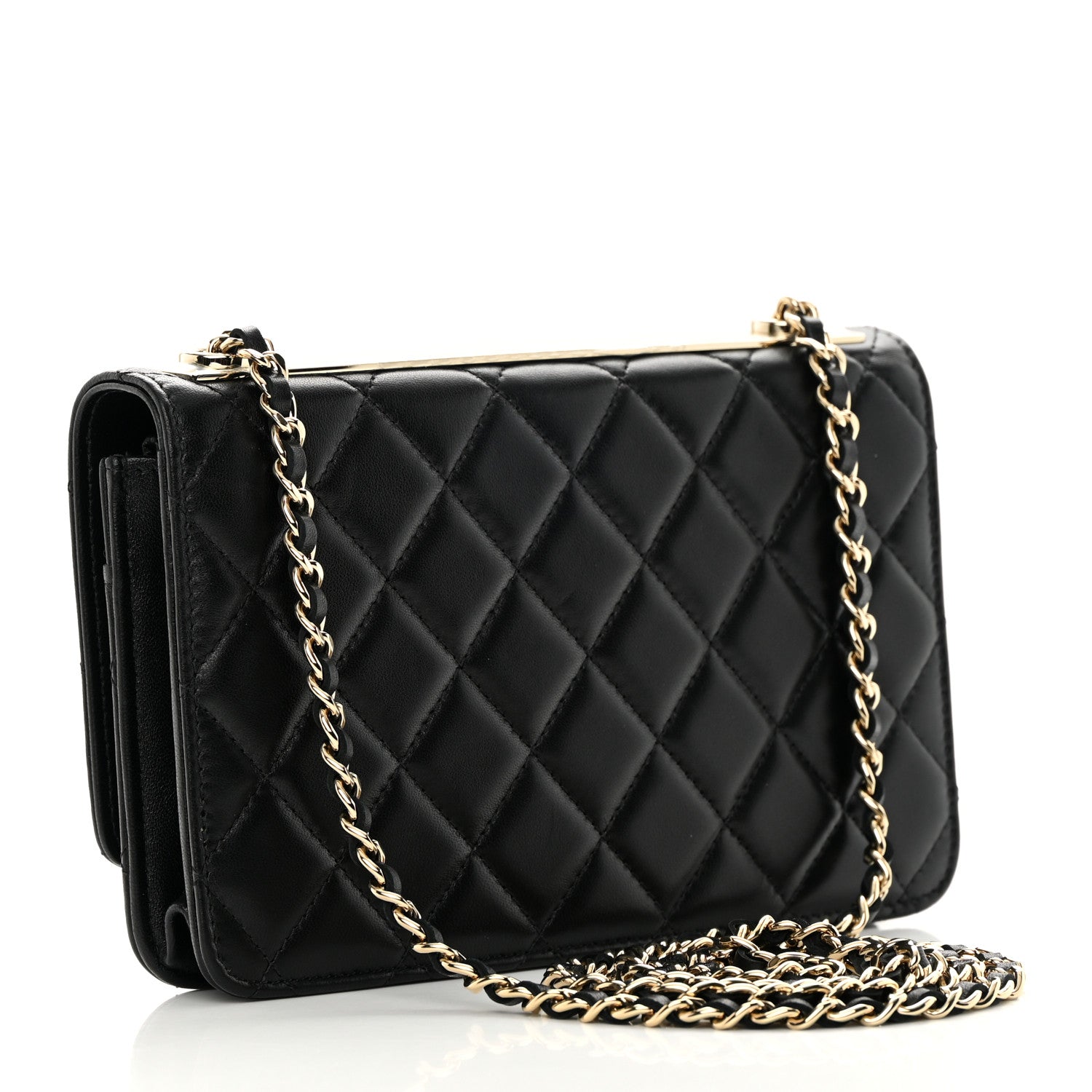 Chanel Lambskin Quilted Trendy CC Wallet On Chain WOC Black 3 of 14