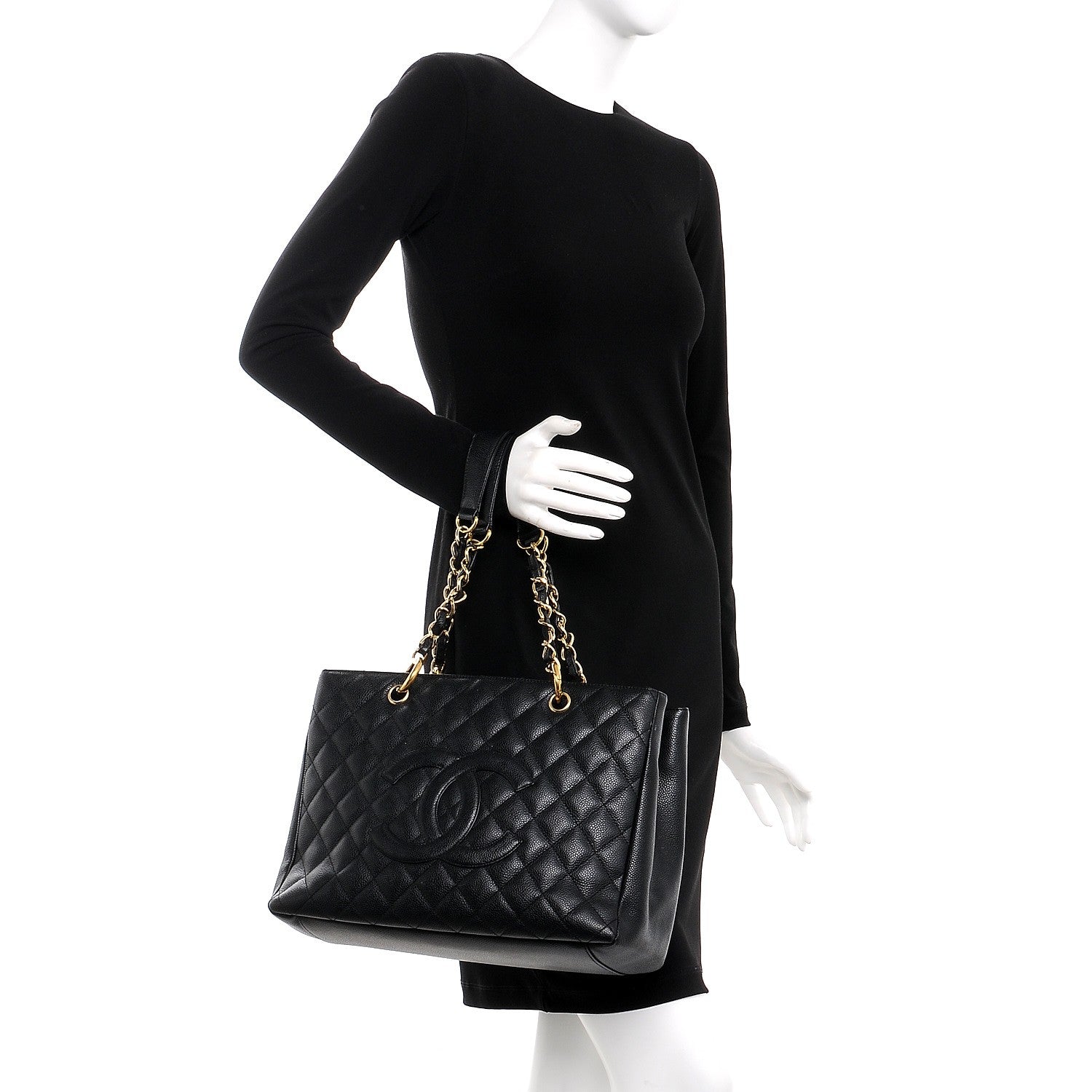 Chanel Caviar Quilted Grand Shopping Tote GST Black 2 of 10