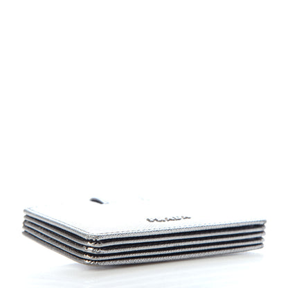 Prada Metallic Saffiano Accordion Card Case Cromo 4 of 6