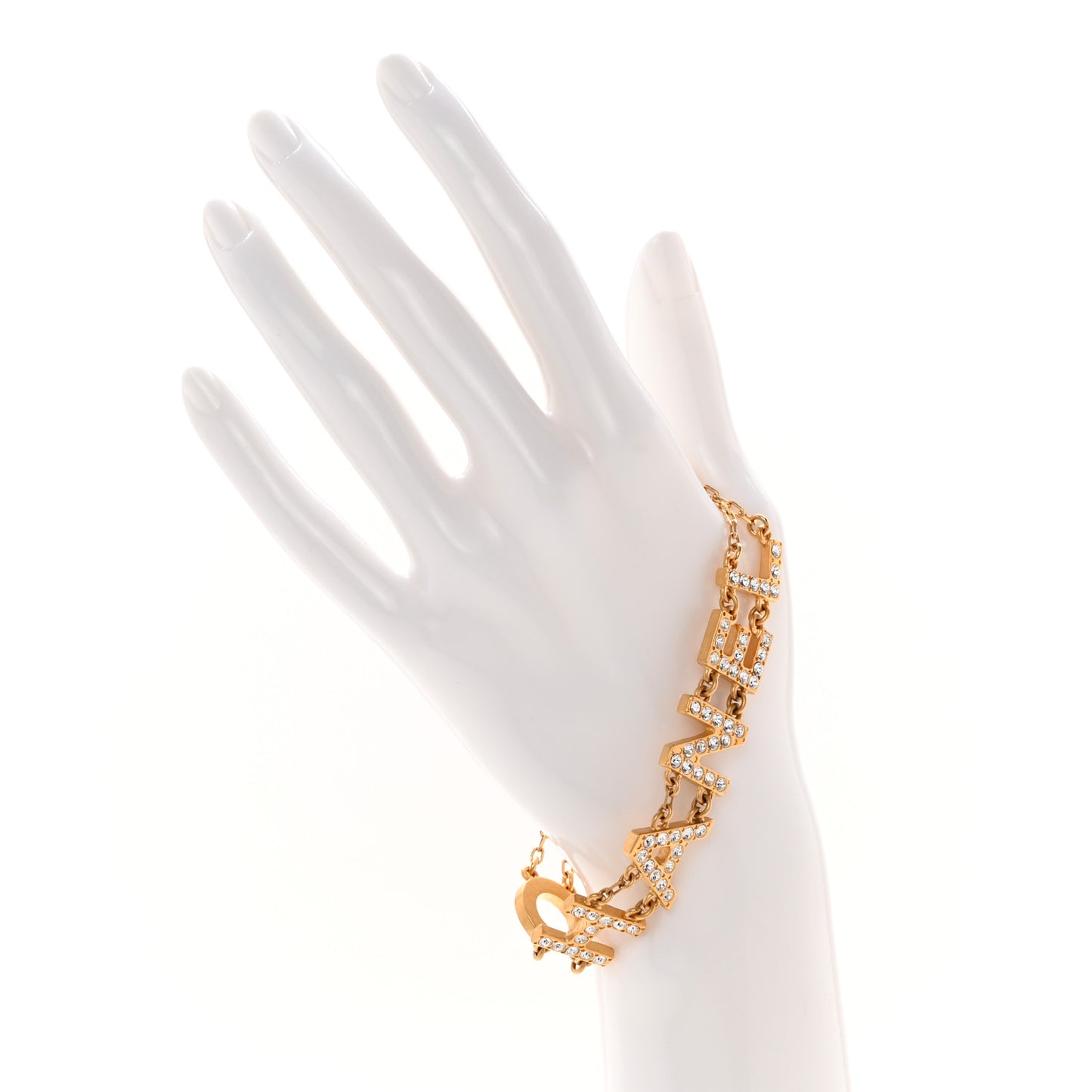 Metal Crystal 90's Icon Logo Bracelet Gold