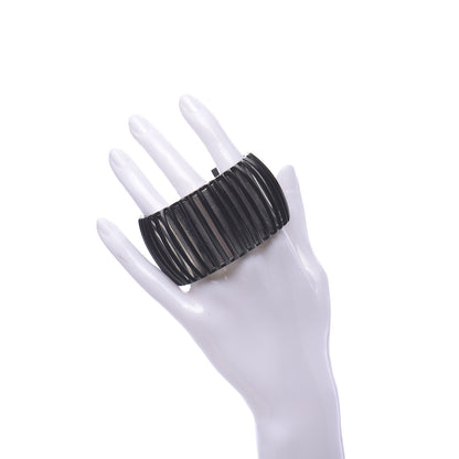 Chanel Metal Resin Cage Cuff Black 2 of 4