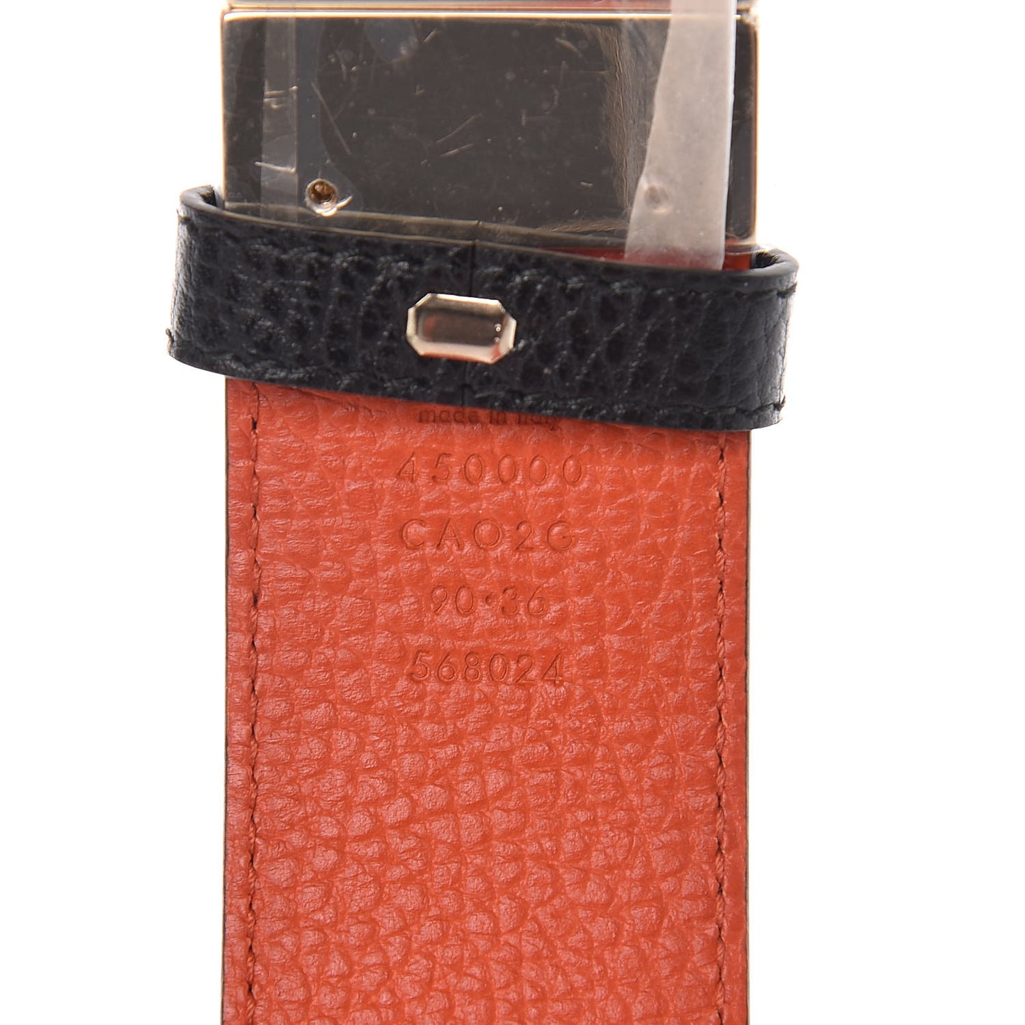 Calfskin 1973 Reversible Belt 90 36 Orange Black