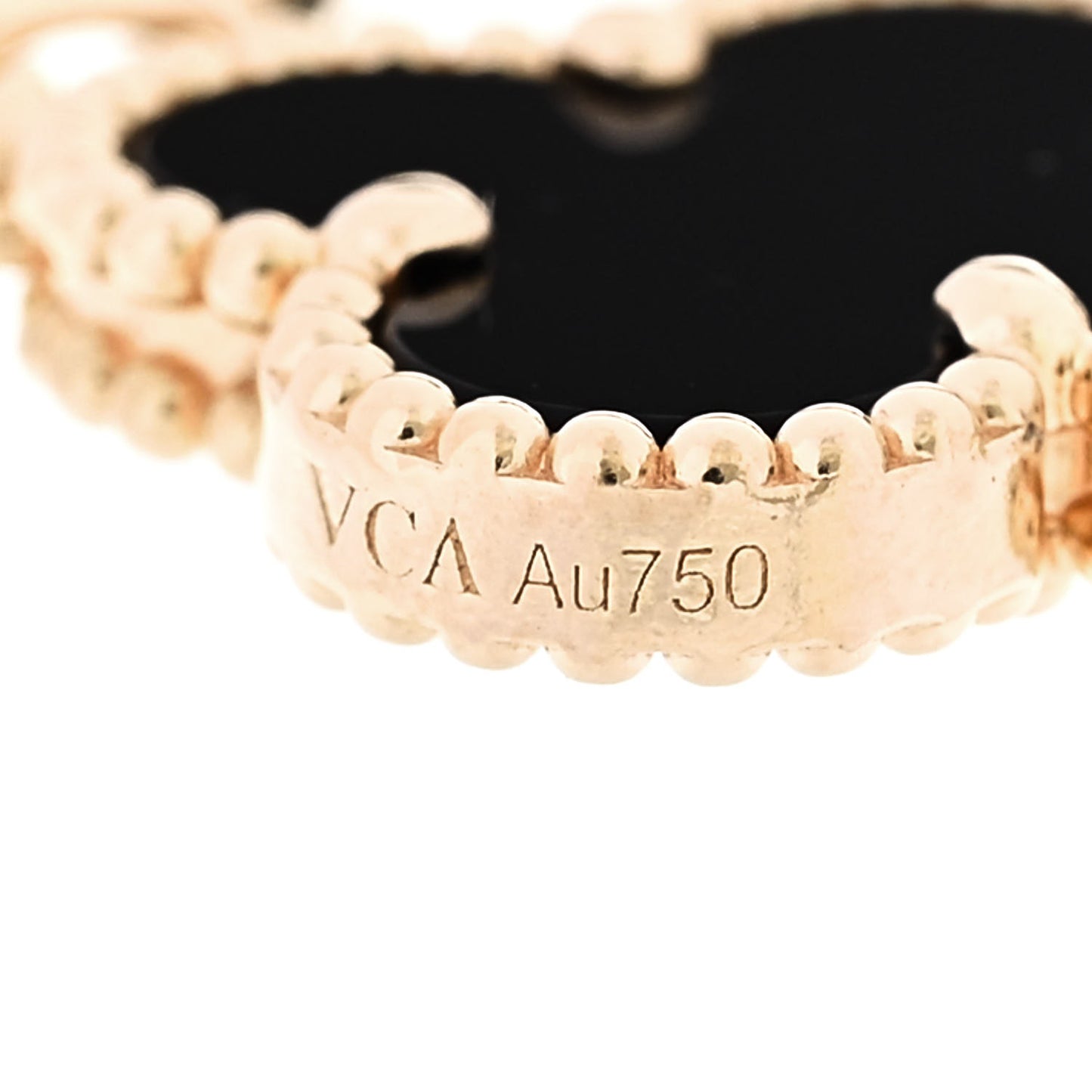 18K Yellow Gold Black Onyx 5 Motifs Vintage Alhambra Bracelet