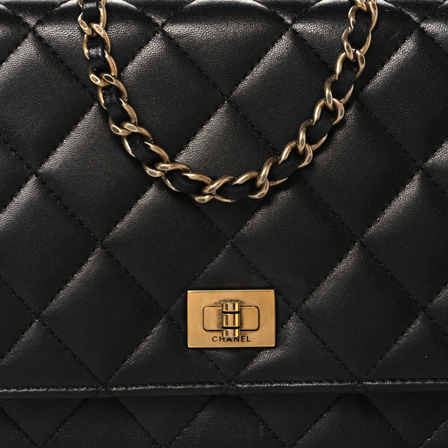 Lambskin Quilted Reissue Wallet On Chain WOC Black