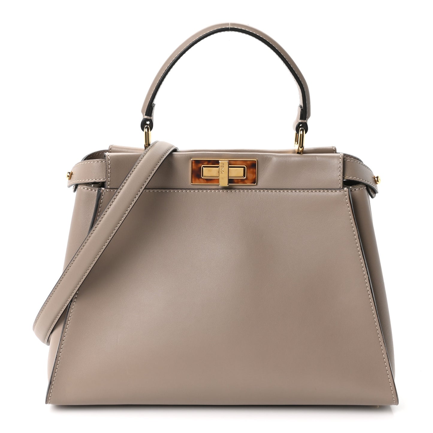 Vitello Seta Plexiglass Tortoise Medium Peekaboo Iconic Satchel Tortora