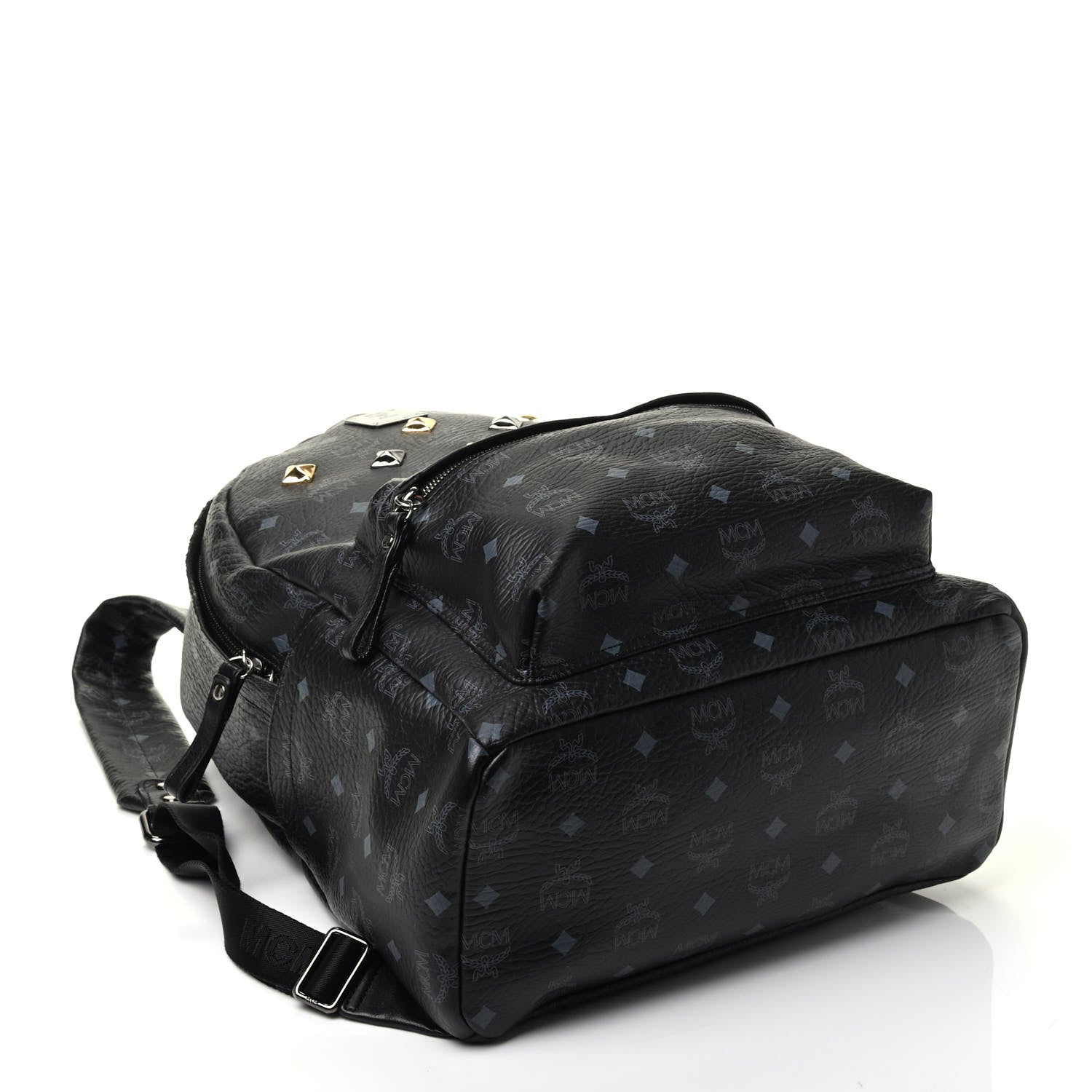 MCM Visetos Medium Sprinkle Stud Stark Backpack Black 4 of 9
