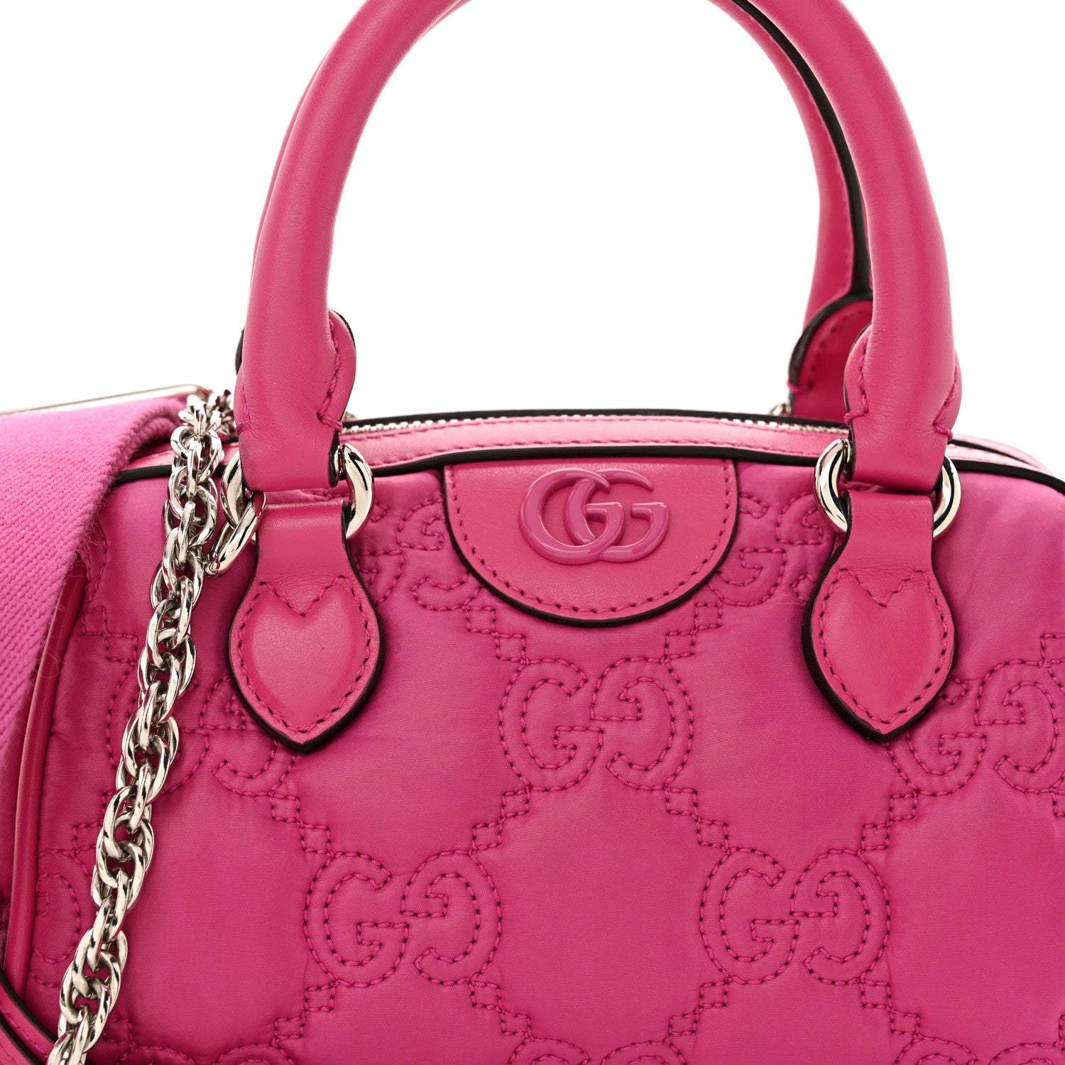 Gucci Nylon Calfskin Enamel GG Matelasse Mini Bowler Bag Lovely 8 of 10