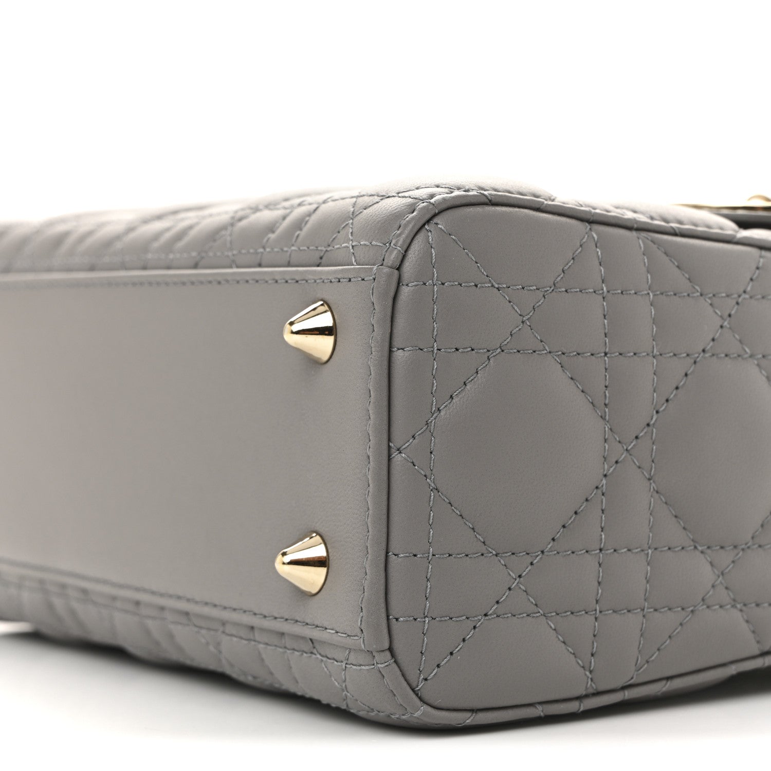 Christian Dior Lambskin Cannage Small My ABCDior Lady Dior Grey