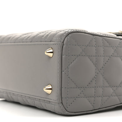 Christian Dior Lambskin Cannage Small My ABCDior Lady Dior Grey 10 of 12