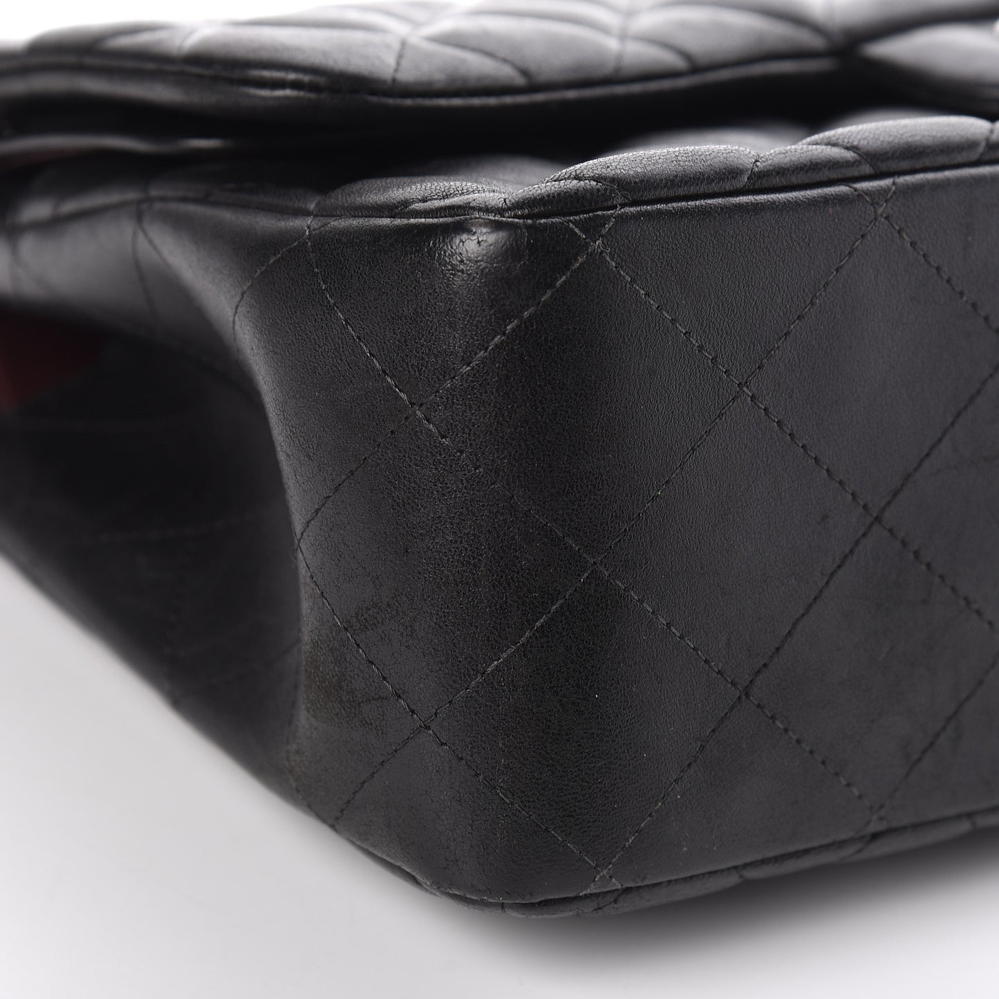 Lambskin Quilted Jumbo Double Flap Black