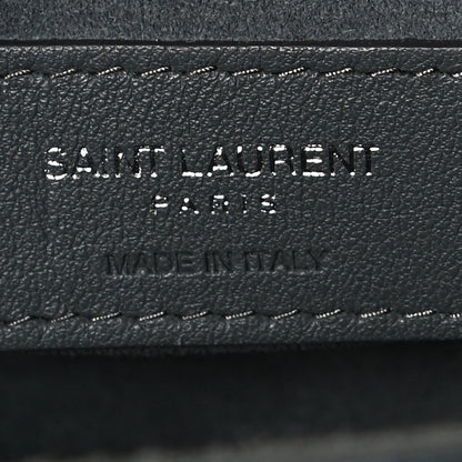 Saint Laurent Calfskin Crocodile Embossed Medium Monogram Sunset Graphite 6 of 12