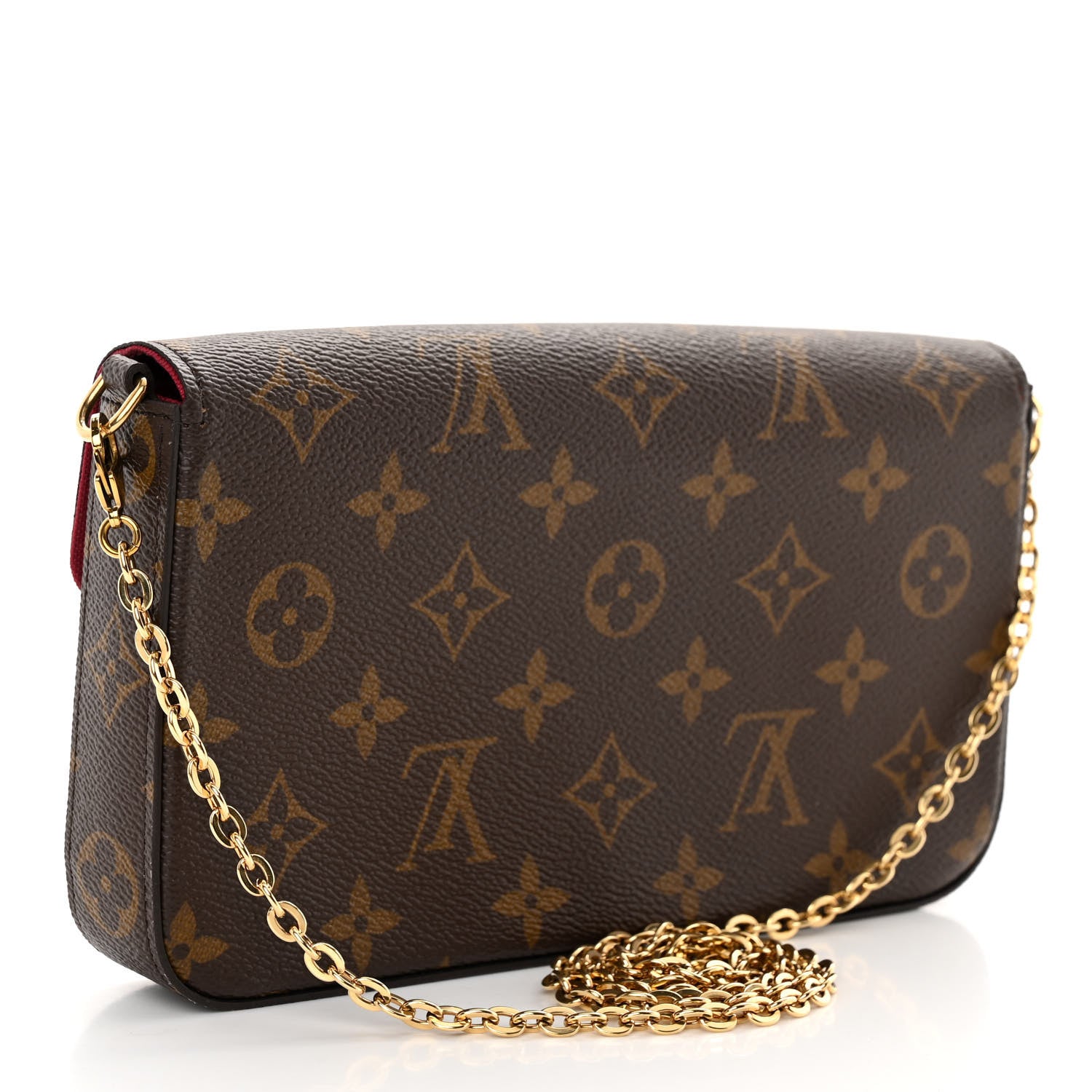 Louis Vuitton Monogram Pochette Felicie Chain Wallet Fuchsia 4 of 10