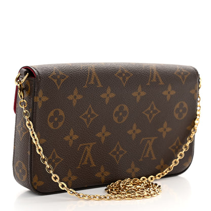 Louis Vuitton Monogram Pochette Felicie Chain Wallet Fuchsia 4 of 10