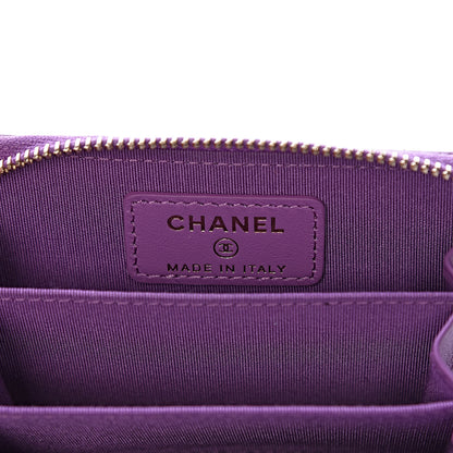 Chanel Caviar Quilted Filigree Coin Purse Purple 6 of 8